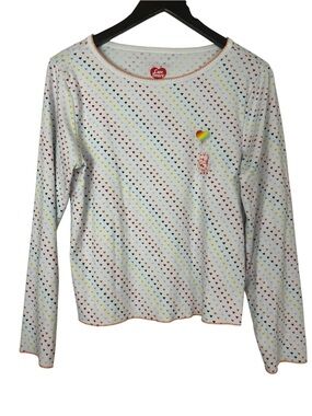 Cozy land Ellie top Care Bears White Long Sleeve Top with Rainbow Heart Balloon